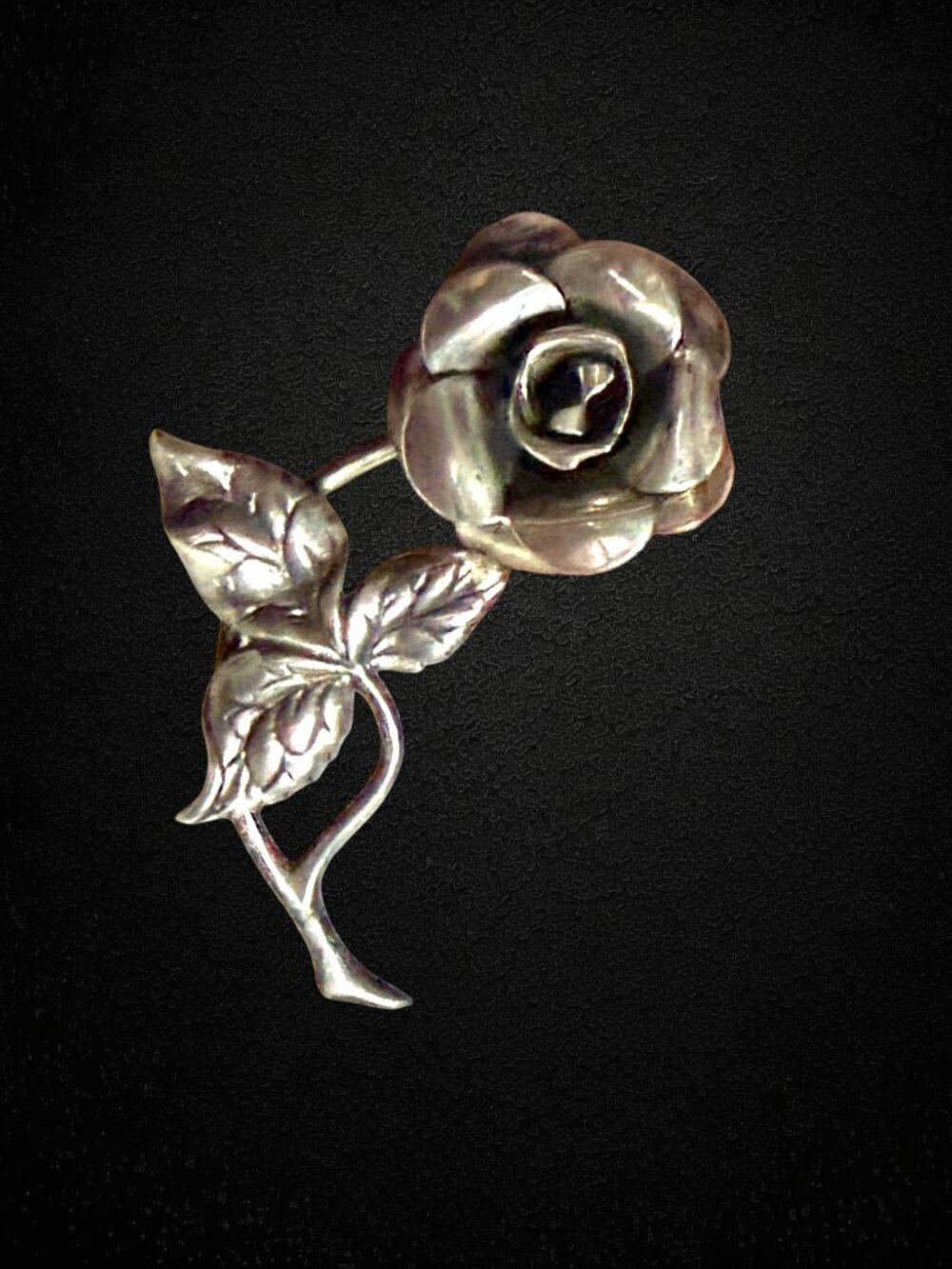 Beau Sterling Silver Rose Brooch Vintage Floral Flower Pin MCM Signed